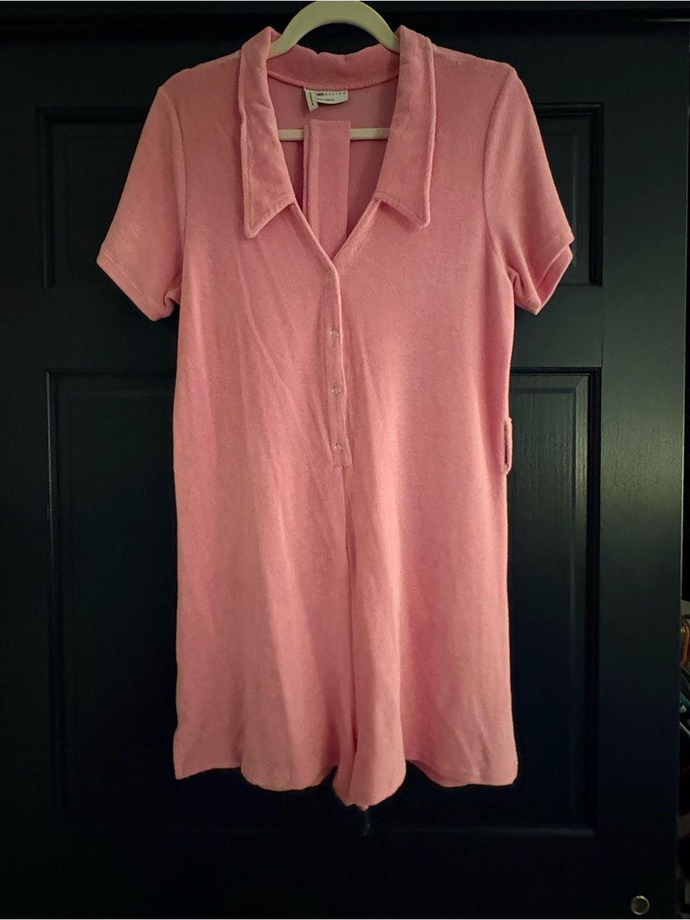 ASOS Pink Terry Short-Sleeve Romper Playsuit